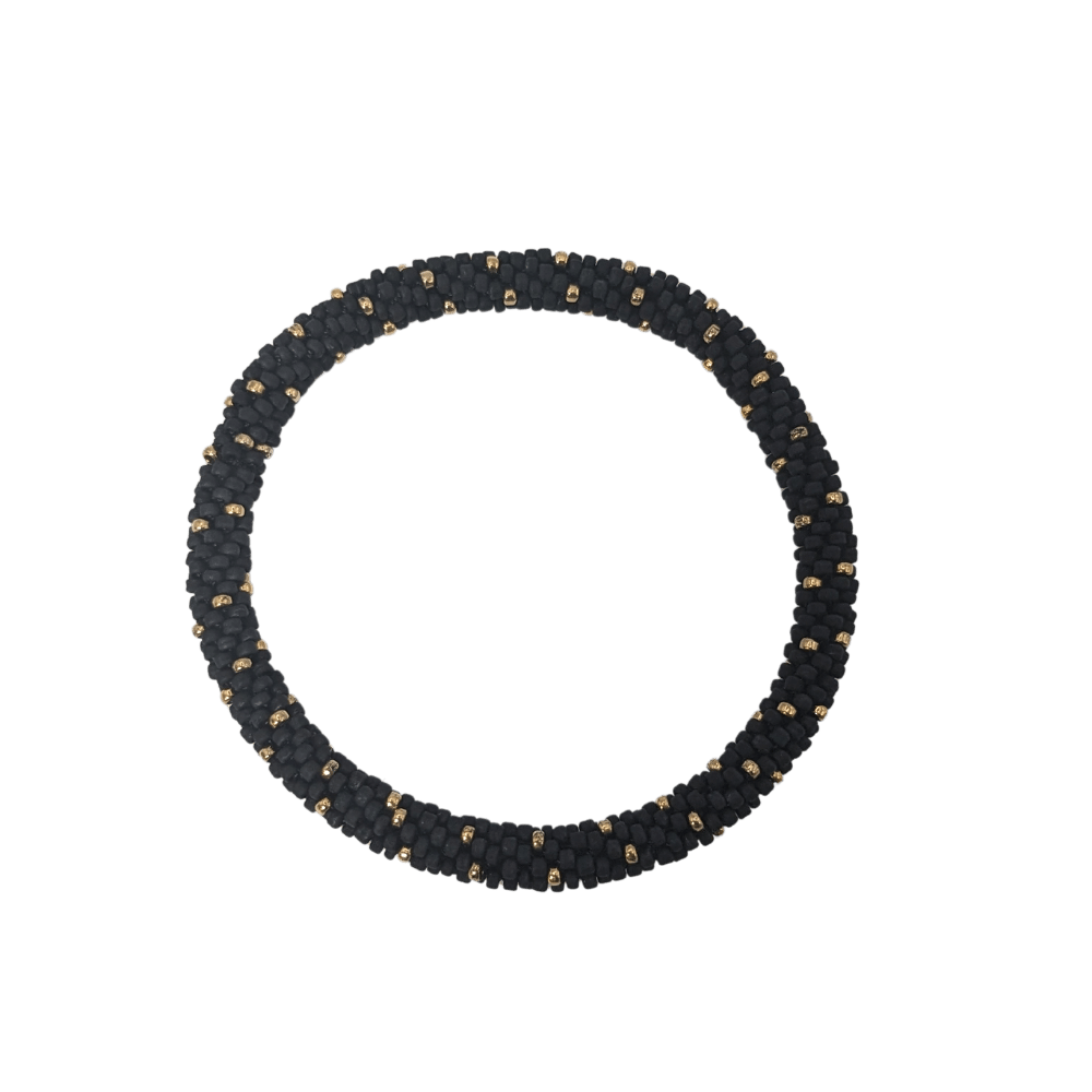 black_gold_seed_bead_bangle