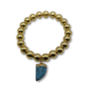 gold_hematite_bracelet_turquoise_horn_charm gold_hematite_bracelet_turquoise_horn_charm
