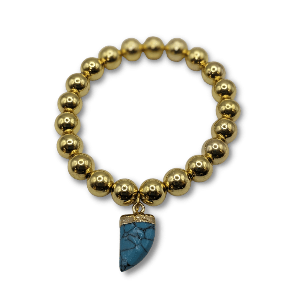 gold_hematite_bracelet_turquoise_horn_charm