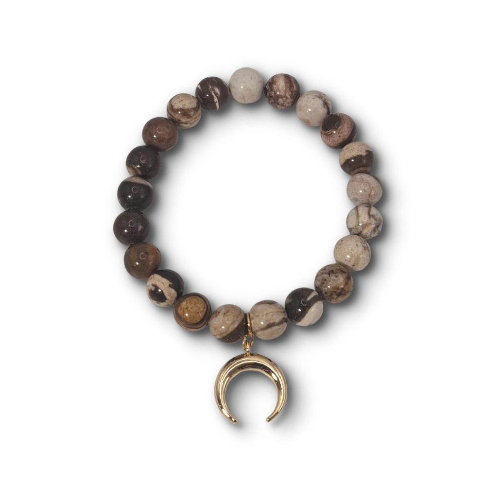 zebra_jasper_beads_gold_cresent_charm